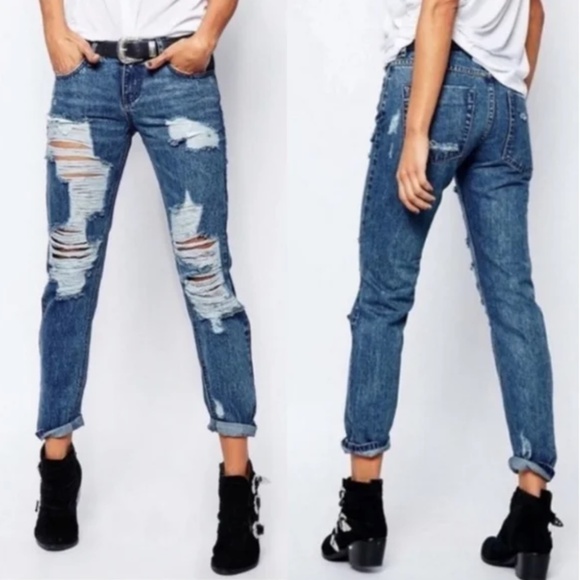 One Teaspoon Awesome Baggies Distress Jean in Blue Baby Size 26 - Picture 1 of 11